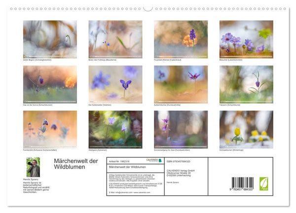 Produktbild: M&auml;rchenwelt der Wildblumen (hochwertiger Premium Wandkalender 2026 DIN A2 quer), Kunstdruck in Hochglanz