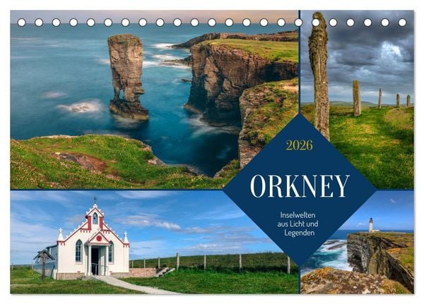 Produktbild: Orkney, Inselwelten aus Licht und Legenden. (Tischkalender 2026 DIN A5 quer), CALVENDO Monatskalender
