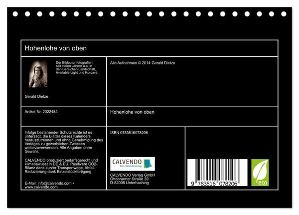 Produktbild: Hohenlohe von oben (Tischkalender 2026 DIN A5 quer), CALVENDO Monatskalender