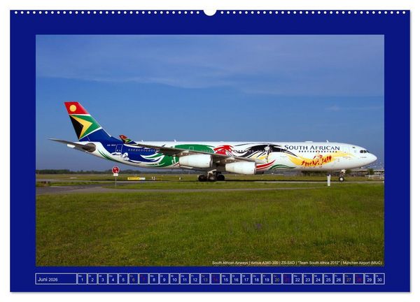 Produktbild: Bunte Airliner (hochwertiger Premium Wandkalender 2026 DIN A2 quer), Kunstdruck in Hochglanz