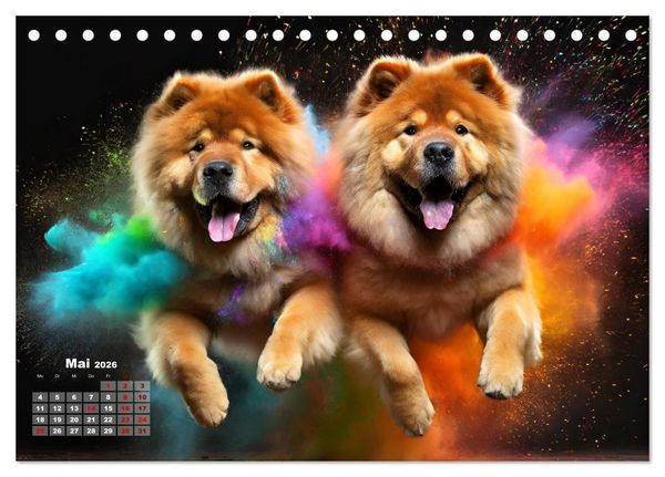 Produktbild: Holi Pulver - Doppelte Action (Tischkalender 2026 DIN A5 quer), CALVENDO Monatskalender