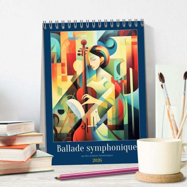 Produktbild: Ballade symphonique (Calendrier de bureau 2026 DIN A5 horizontal), CALVENDO calendrier mensuel