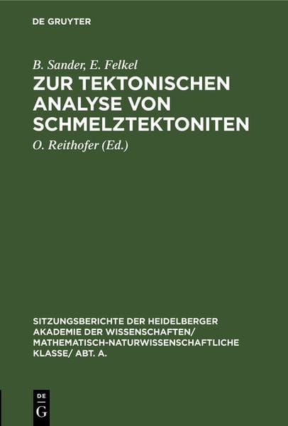 Produktbild: Zur tektonischen Analyse von Schmelztektoniten