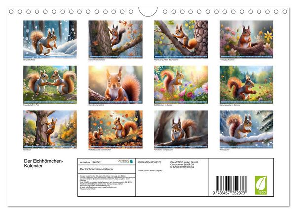 Produktbild: Der Eichh&ouml;rnchen-Kalender (Wandkalender 2026 DIN A4 quer), CALVENDO Monatskalender