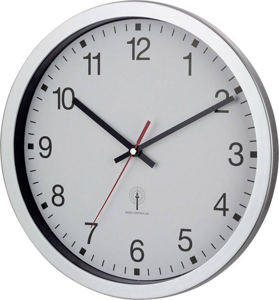 Produktbild: EuroTime 56831-07 Funk Wanduhr 30cm x 43mm Silber