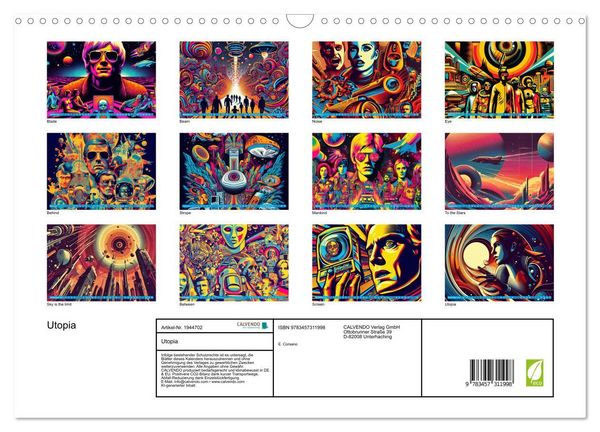 Produktbild: Utopia (Wandkalender 2026 DIN A3 quer), CALVENDO Monatskalender