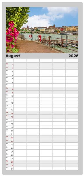 Produktbild: Familienplaner 2026 - Gr&uuml;ezi aus der Schweiz mit 5 Spalten (Wandkalender, 21 x 45 cm) CALVENDO