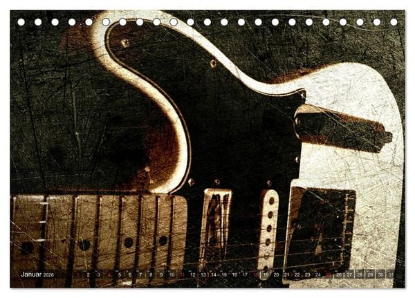 Produktbild: GITARREN Vintage Art (Tischkalender 2026 DIN A5 quer), CALVENDO Monatskalender