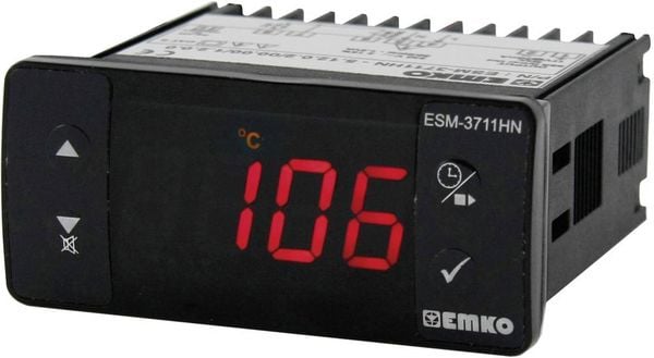 Emko ESM-3711-HN.5.11.0.1/00.00/1.0.0.0 2-Punkt-Regler Temperaturregler Pt100 -50 bis 400 °C Relais 16 A (L x B x H) 65 