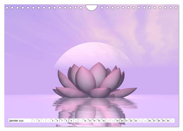 Produktbild: LOTUS M&Eacute;DITATIFS (Calendrier mural 2026 DIN A4 vertical), CALVENDO calendrier mensuel