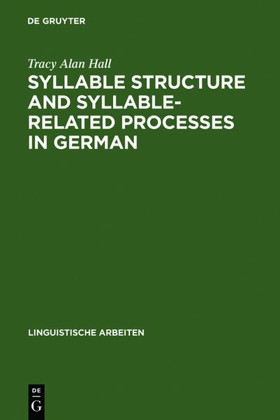 Produktbild: Syllable Structure and Syllable-Related Processes in German