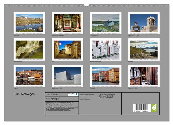 Produktbild: S&uuml;d - Norwegen (hochwertiger Premium Wandkalender 2026 DIN A2 quer), Kunstdruck in Hochglanz