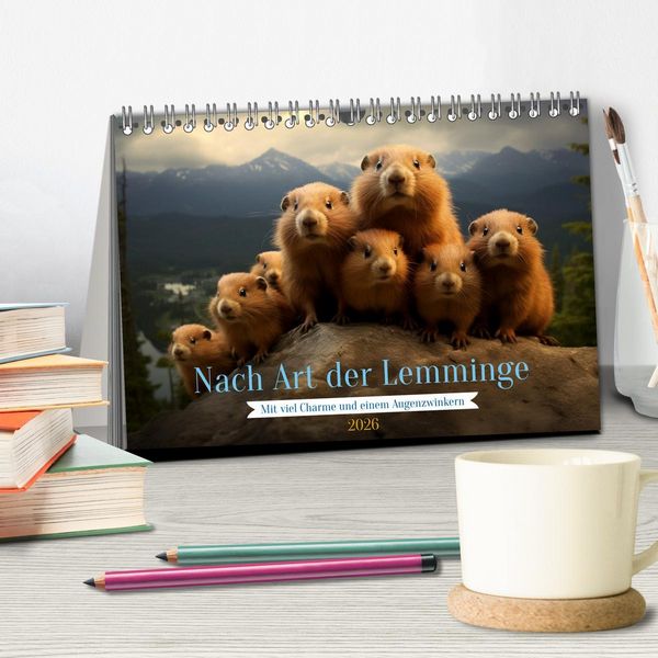 Produktbild: Nach Art der Lemminge (Tischkalender 2026 DIN A5 quer), CALVENDO Monatskalender