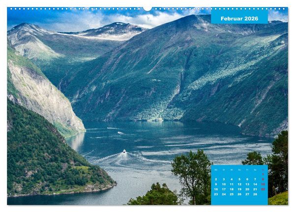 Produktbild: Geiranger - grandiose Fjordlandschaft (Wandkalender 2026 DIN A2 quer), CALVENDO Monatskalender