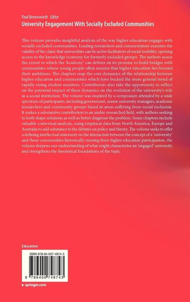 Produktbild: University Engagement With Socially Excluded Communities