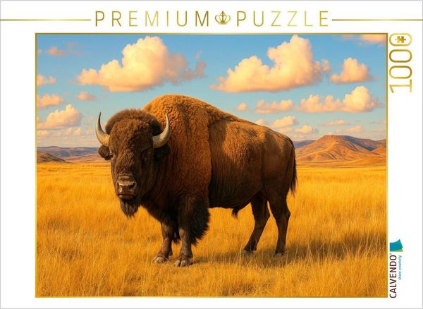 CALVENDO Puzzle König der Prärie: Der amerikanische Bison | 1000 Teile Lege-Größe 64x48cm Foto-Puzzle für glückliche Stunden