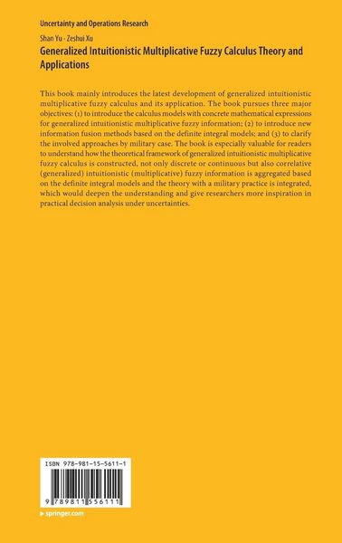 Produktbild: Generalized Intuitionistic Multiplicative Fuzzy Calculus Theory and Applications