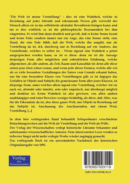 Produktbild: Die Welt als Wille und Vorstellung