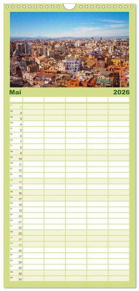 Produktbild: Familienplaner 2026 - Valencia - Eine Stadt voller Kontraste. mit 5 Spalten (Wandkalender, 21 x 45 cm) CALVENDO