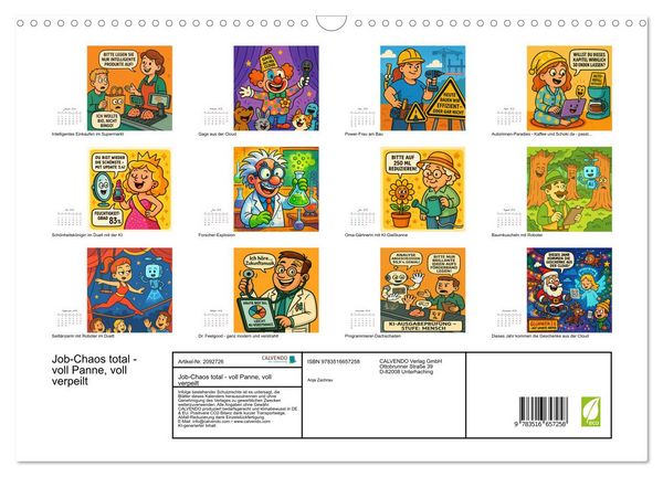 Produktbild: Job-Chaos total - voll Panne, voll verpeilt (Wandkalender 2026 DIN A3 quer), CALVENDO Monatskalender