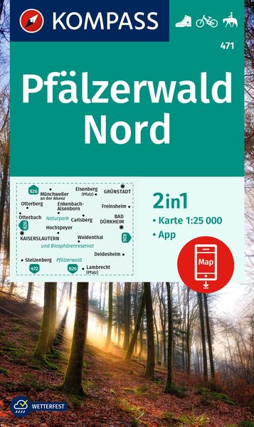 KOMPASS Wanderkarte 471 Pfälzerwald Nord 1:25.000, Sonstige von , Kompass-Karten, 9783991540847