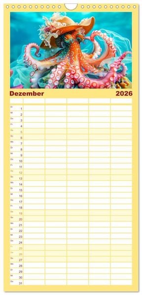 Produktbild: Familienplaner 2026 - Tintenfisch Fashion. Coole Models zeigen die Trends mit 5 Spalten (Wandkalender, 21 x 45 cm) CALVENDO