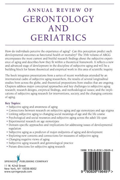 Produktbild: Annual Review of Gerontology and Geriatrics, Volume 35, 2015