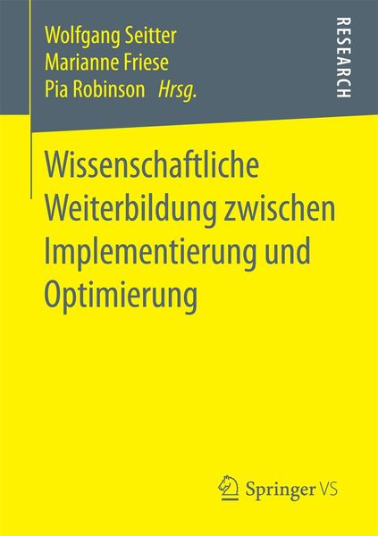 Produktbild: Wissenschaftliche Weiterbildung zwischen Implementierung und Optimierung