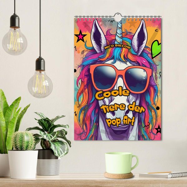 Produktbild: Coole Tiere der Pop Art (Wandkalender 2026 DIN A4 hoch), CALVENDO Monatskalender