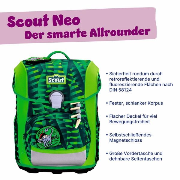 Produktbild: Scout Schulranzen Set Neo, Schulranzen Set, 4tlg, Danger Dino