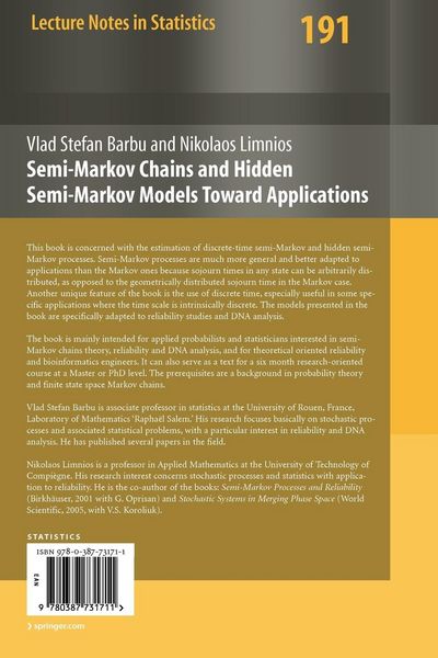 Produktbild: Semi-Markov Chains and Hidden Semi-Markov Models toward Applications
