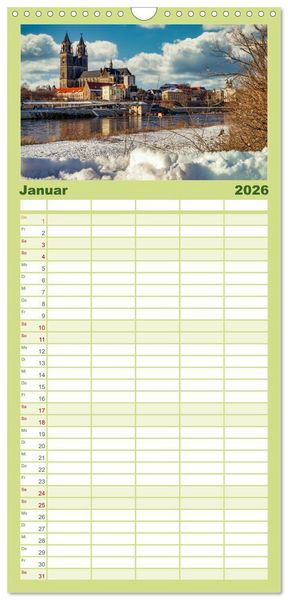 Produktbild: Familienplaner 2026 - Magdeburg entdecken mit 5 Spalten (Wandkalender, 21 x 45 cm) CALVENDO