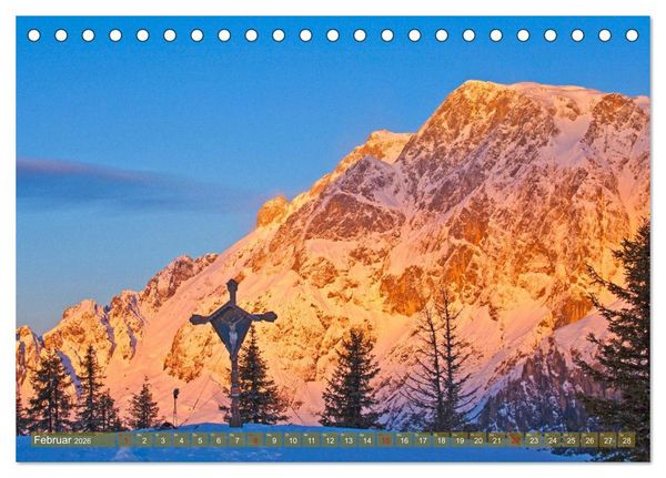 Produktbild: Gipfelkreuze im Sonnenlicht (Tischkalender 2026 DIN A5 quer), CALVENDO Monatskalender