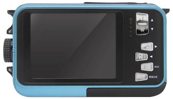 Produktbild: Easypix W3027-I Wave Iceblue Digitalkamera 30 Megapixel Blau-Eisblau inkl. Akku, inkl. Tasche Bildstabilisierung, Full HD Video