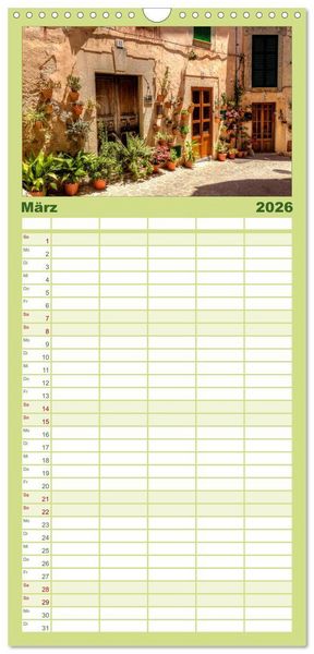 Produktbild: Familienplaner 2026 - Mallorca - Trauminsel des S&uuml;dens mit 5 Spalten (Wandkalender, 21 x 45 cm) CALVENDO