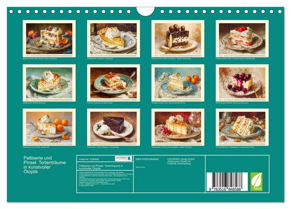 Produktbild: Pattiserie und Pinsel. Tortentr&auml;ume in kunstvoller &Ouml;loptik (Wandkalender 2027 DIN A4 quer), CALVENDO Monatskalender