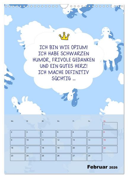 Produktbild: K&ouml;nigin &uuml;ber alles! Typokalender f&uuml;r starke Frauen (Wandkalender 2026 DIN A3 hoch), CALVENDO Monatskalender