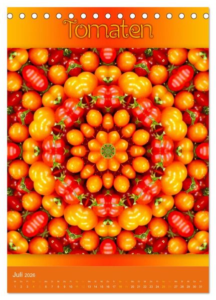 Produktbild: Kulinarische Mandalas (Tischkalender 2026 DIN A5 hoch), CALVENDO Monatskalender