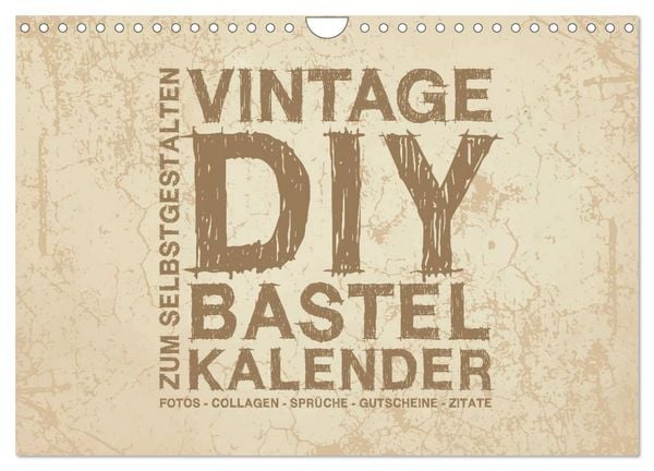 Produktbild: Vintage DIY Bastel-Kalender - Zum Selbstgestalten (Wandkalender 2026 DIN A4 quer), CALVENDO Monatskalender