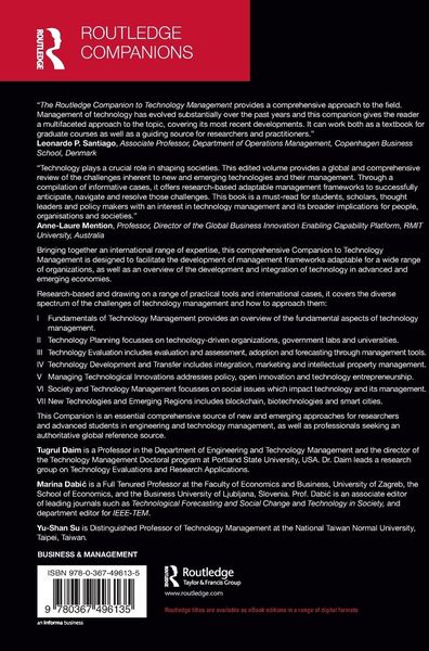 Produktbild: The Routledge Companion to Technology Management