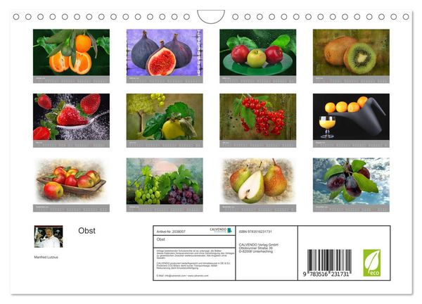 Produktbild: Obst (Wandkalender 2026 DIN A4 quer), CALVENDO Monatskalender