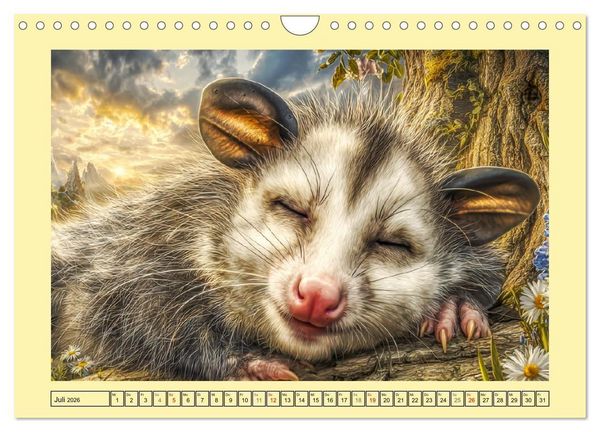 Produktbild: Sanfte Beutelratten. Opossums im stillen Rhythmus der Natur (Wandkalender 2026 DIN A4 quer), CALVENDO Monatskalender