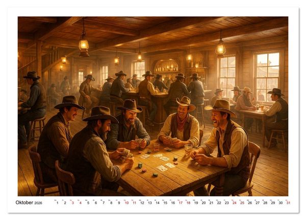 Produktbild: Cowboy Alltag und Western Staub (Wandkalender 2026 DIN A2 quer), CALVENDO Monatskalender