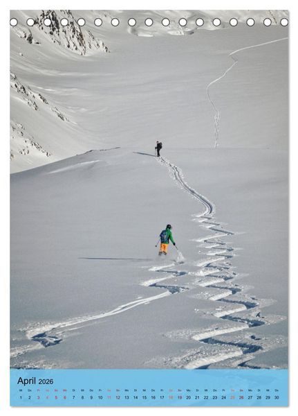 Produktbild: Endlich wieder Skifahren (Tischkalender 2026 DIN A5 hoch), CALVENDO Monatskalender