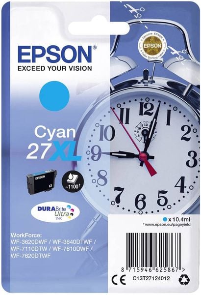 Epson Druckerpatrone T2712, 27XL Original Cyan C13T27124012