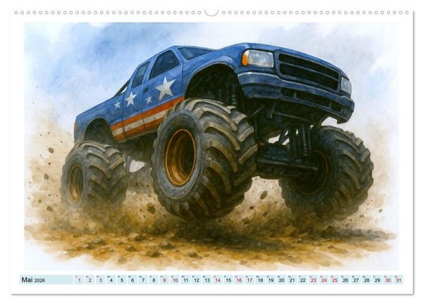 Produktbild: Monstertruck Spektakel (Wandkalender 2026 DIN A2 quer), CALVENDO Monatskalender