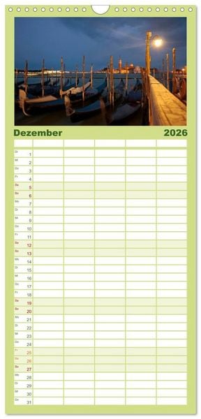 Produktbild: Familienplaner 2026 - Traumhaftes Italien mit 5 Spalten (Wandkalender, 21 x 45 cm) CALVENDO