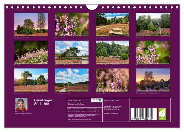Produktbild: L&uuml;neburger S&uuml;dheide (Wandkalender 2026 DIN A4 quer), CALVENDO Monatskalender