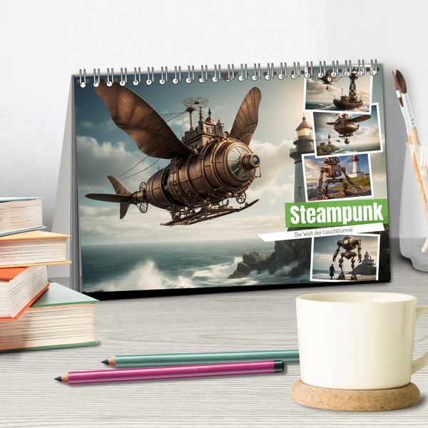Produktbild: Steampunk - Die Welt der Leuchtt&uuml;rme (Tischkalender 2026 DIN A5 quer), CALVENDO Monatskalender