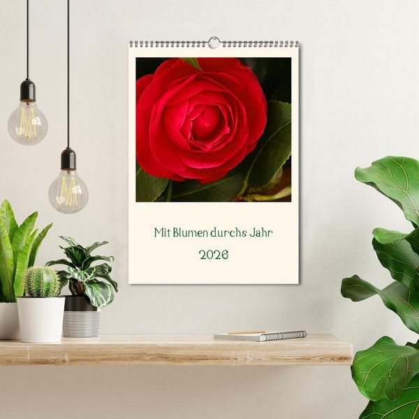Produktbild: Mit Blumen durchs Jahr (Wandkalender 2026 DIN A3 hoch), CALVENDO Monatskalender